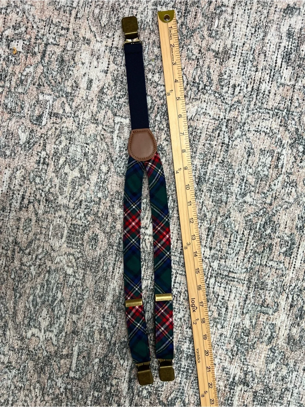 Janie & Jack Wool Plaid Suspenders Boys 2T-3 Holiday Red Green
